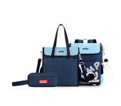 Городской школьный рюкзак комплект 3 В 1 с сумкой через плечо для для учащихся (голубой) 